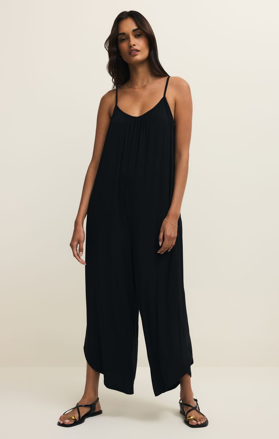 FLARED JUMPSUIT ZP191690, Color: BLK, Size: XS