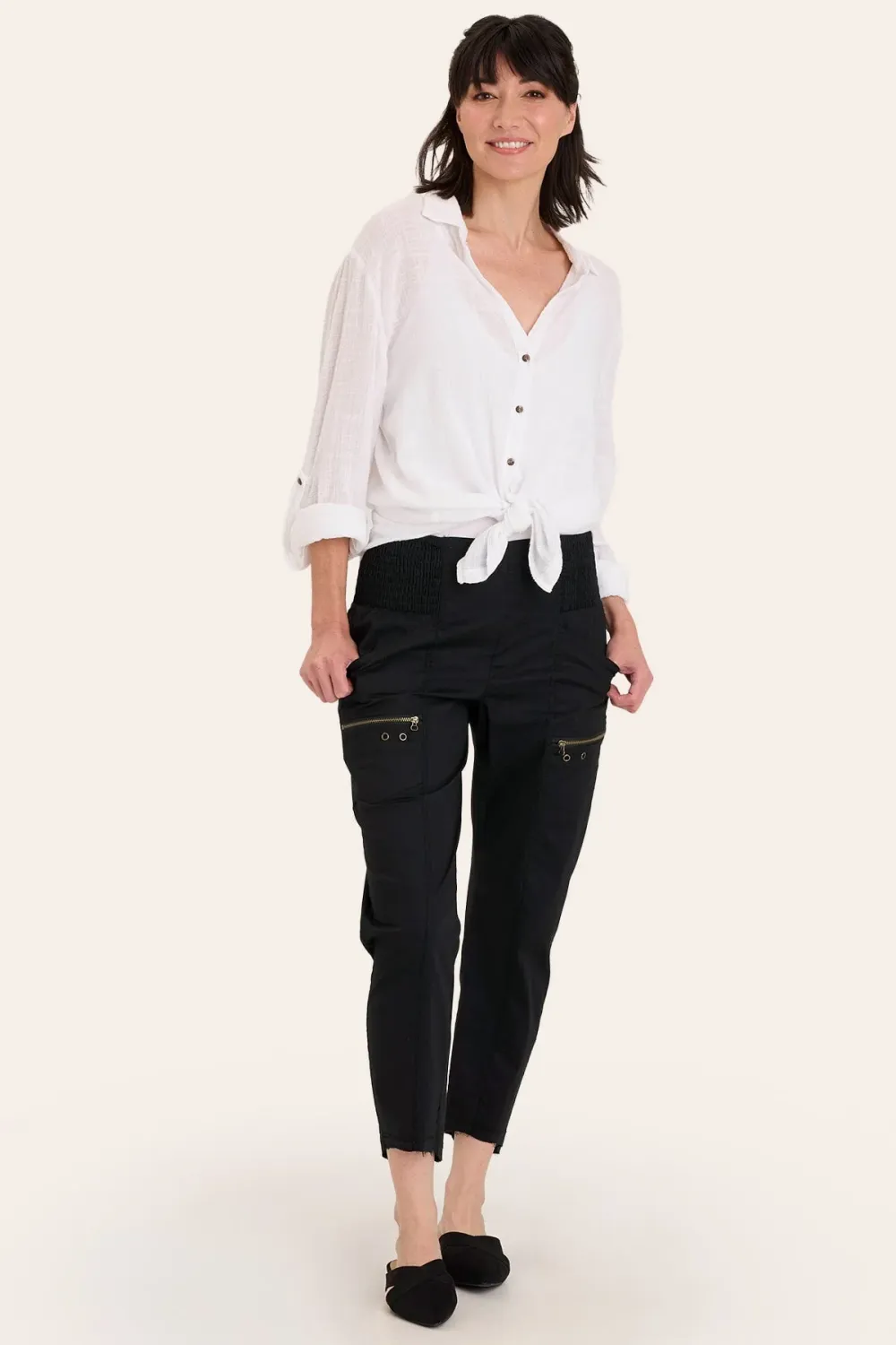 ACKER SLIM PANT 22649W, Color: BLK, Size: XS