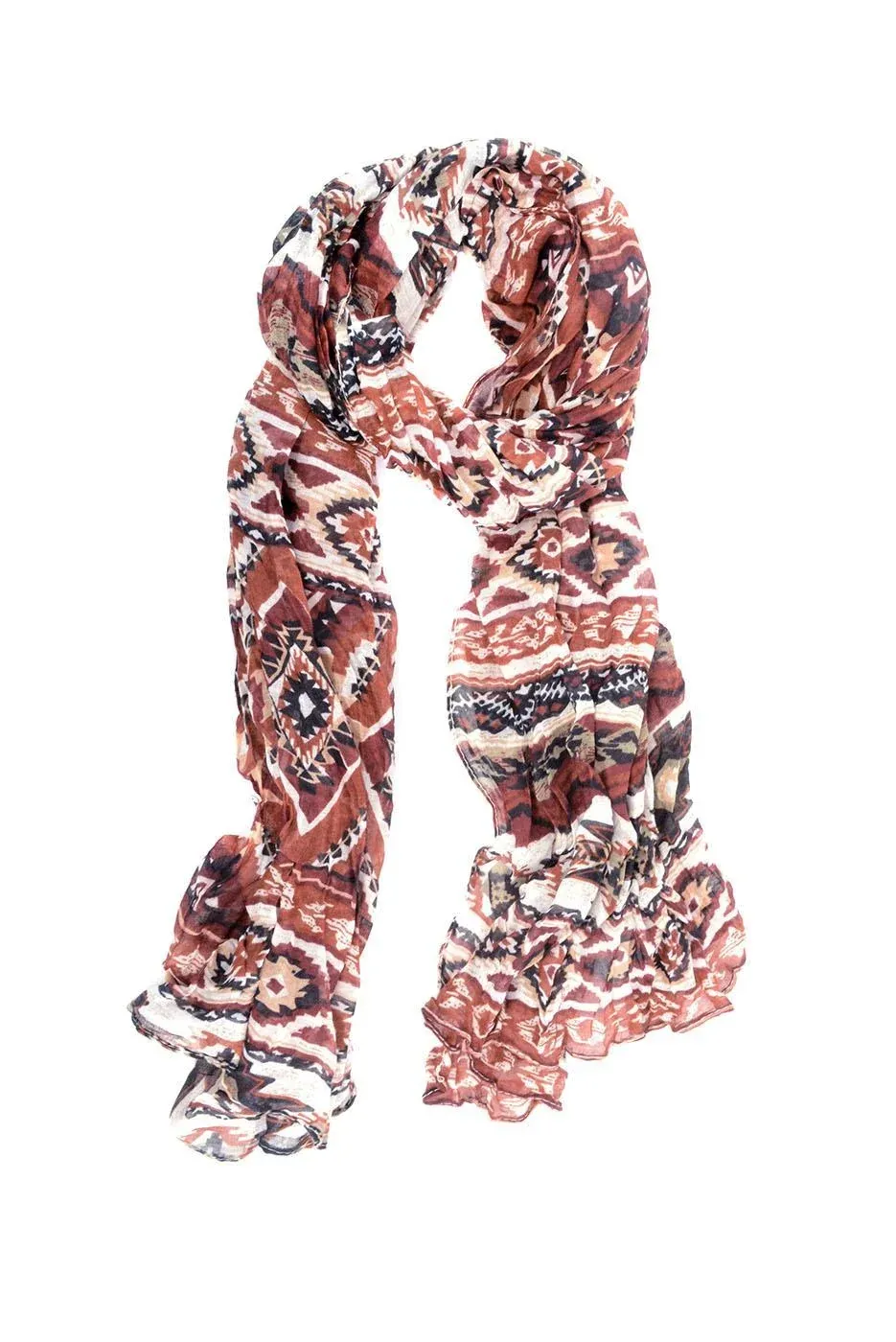 TRIBE SCARF E10247, Color: BROWN 02