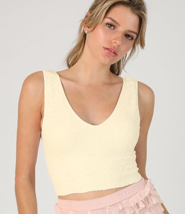 LACE V NECK TANK TOP NS8309