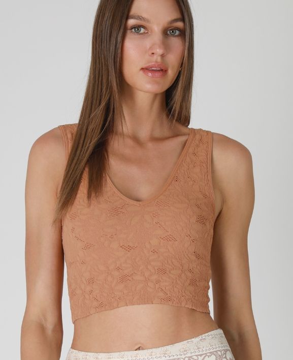 LACE V NECK TANK TOP NS8309