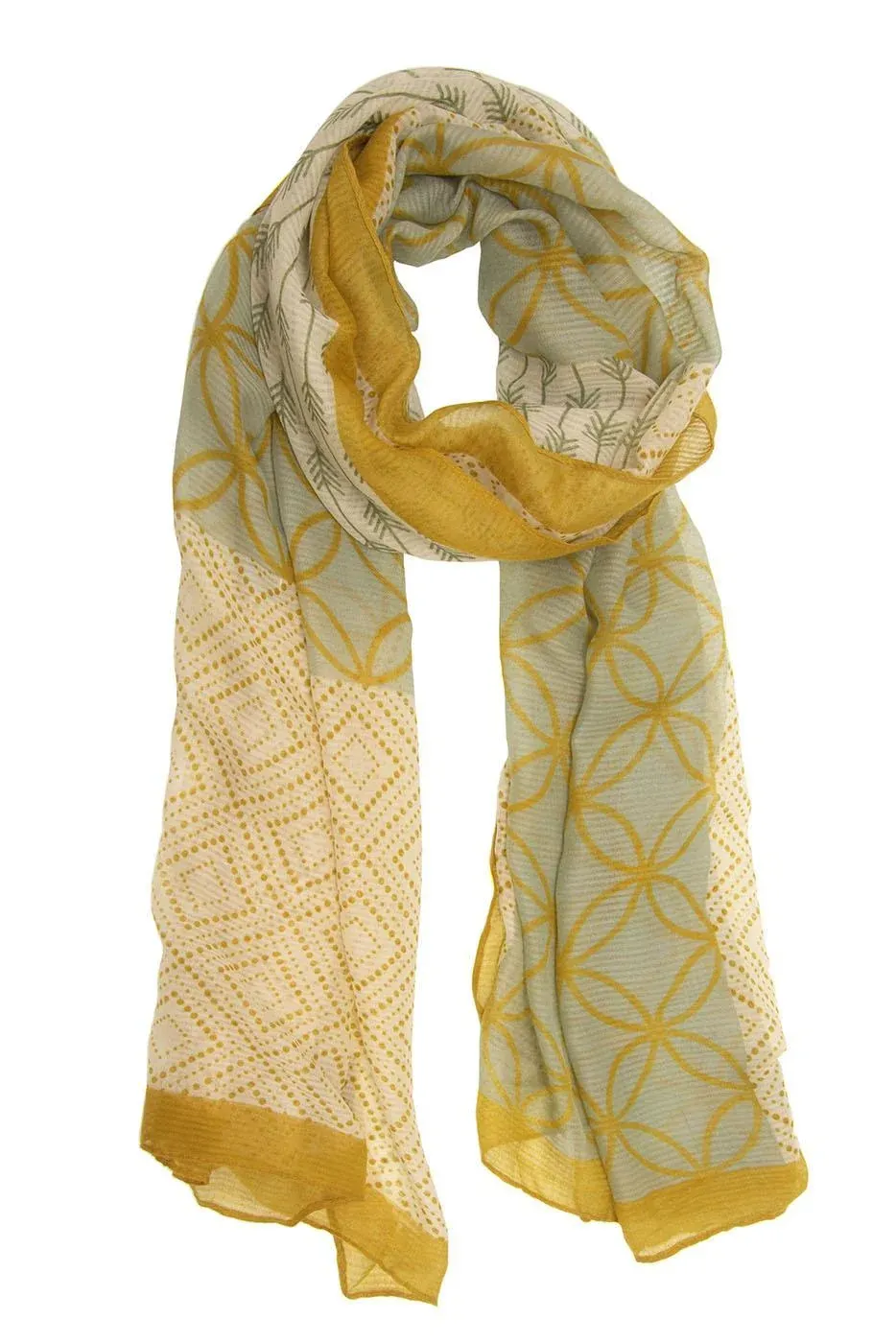 GRAPHIC BLOCK SCARF J4245, Color: HONEY 16