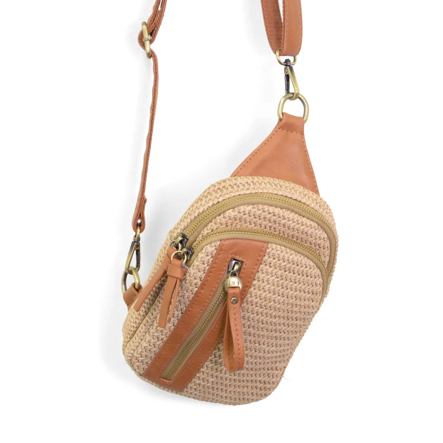 SKYLAR STRAW SLING BAG L8279, Color: NAT 15