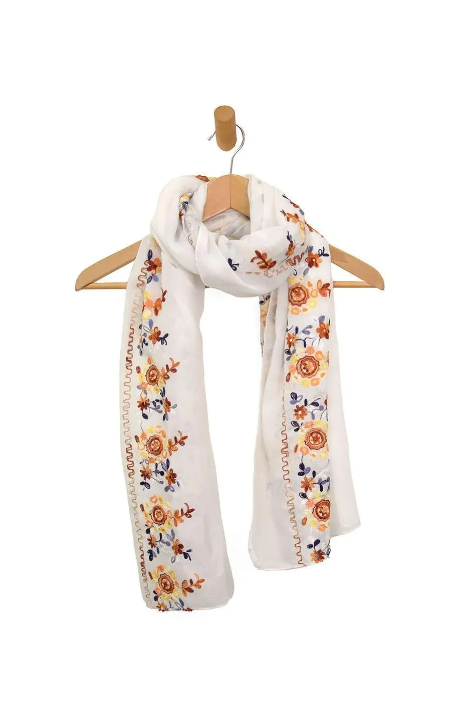EMBROIDERED FLORAL SCARF E3306