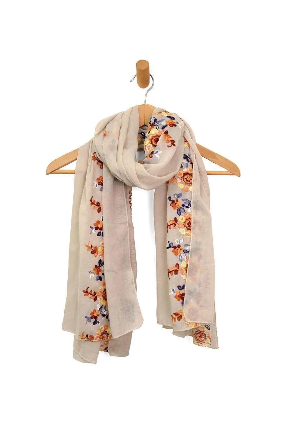 EMBROIDERED FLORAL SCARF E3306