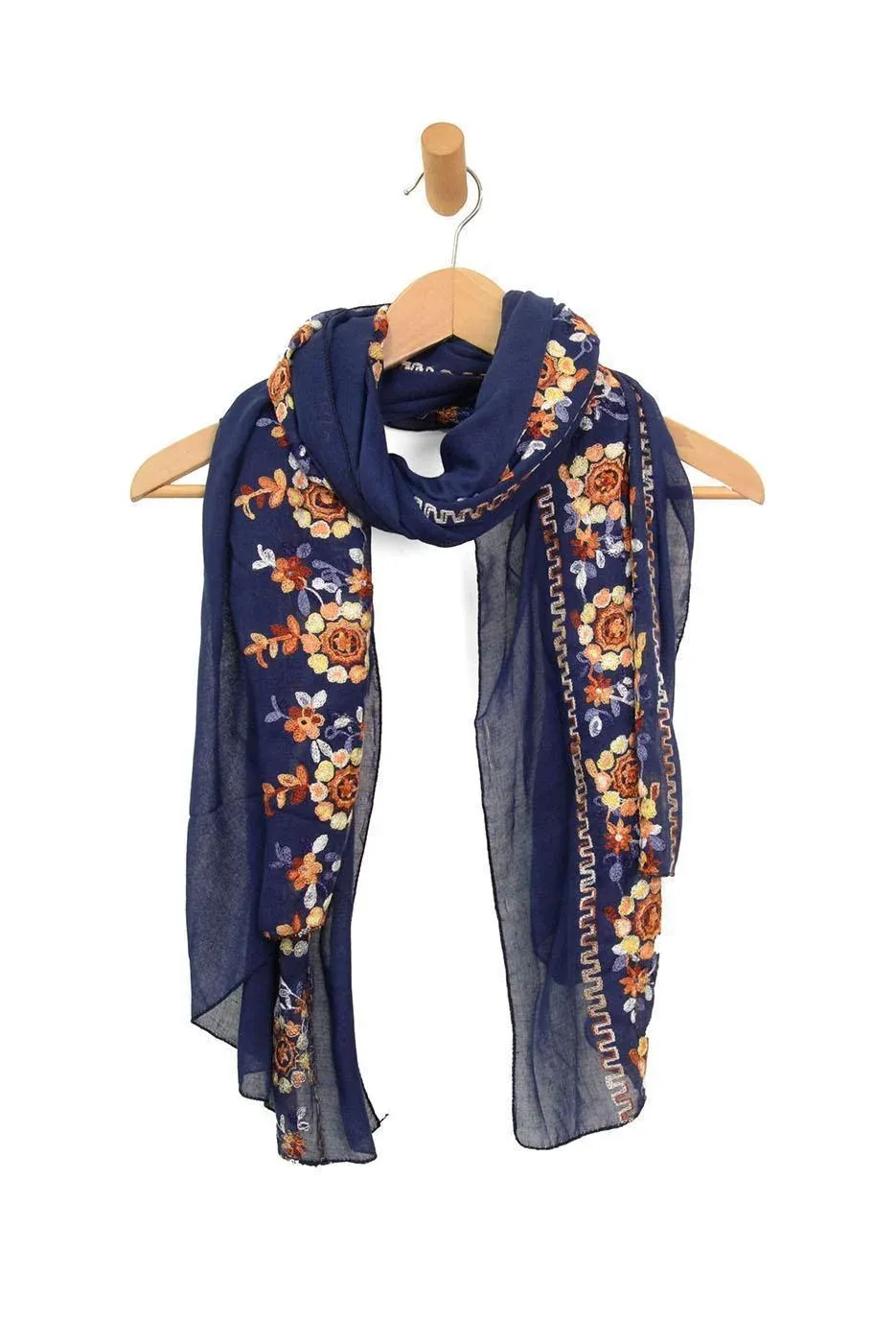 EMBROIDERED FLORAL SCARF E3306