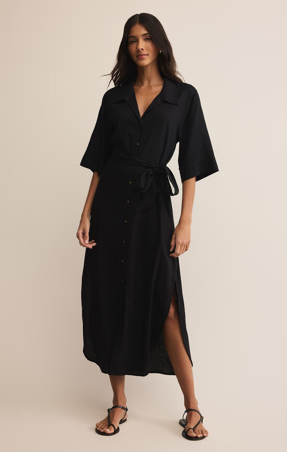 BRISE LINEN MIDI DRESS ZD252642