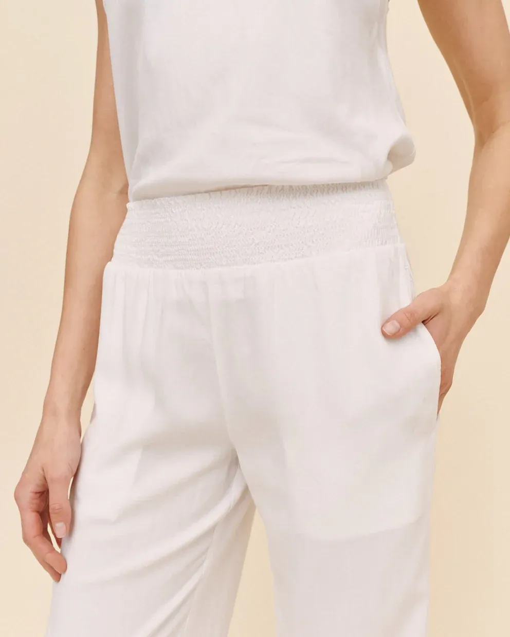 SMOCKED WAIST PANT BDSH B3051-654-303