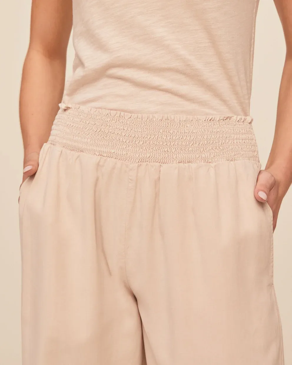 SMOCKED WAIST PANT BDSH B3051-654-303