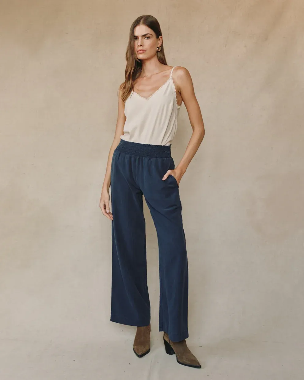 SMOCKED WAIST PANT BDSH B3051-654-303
