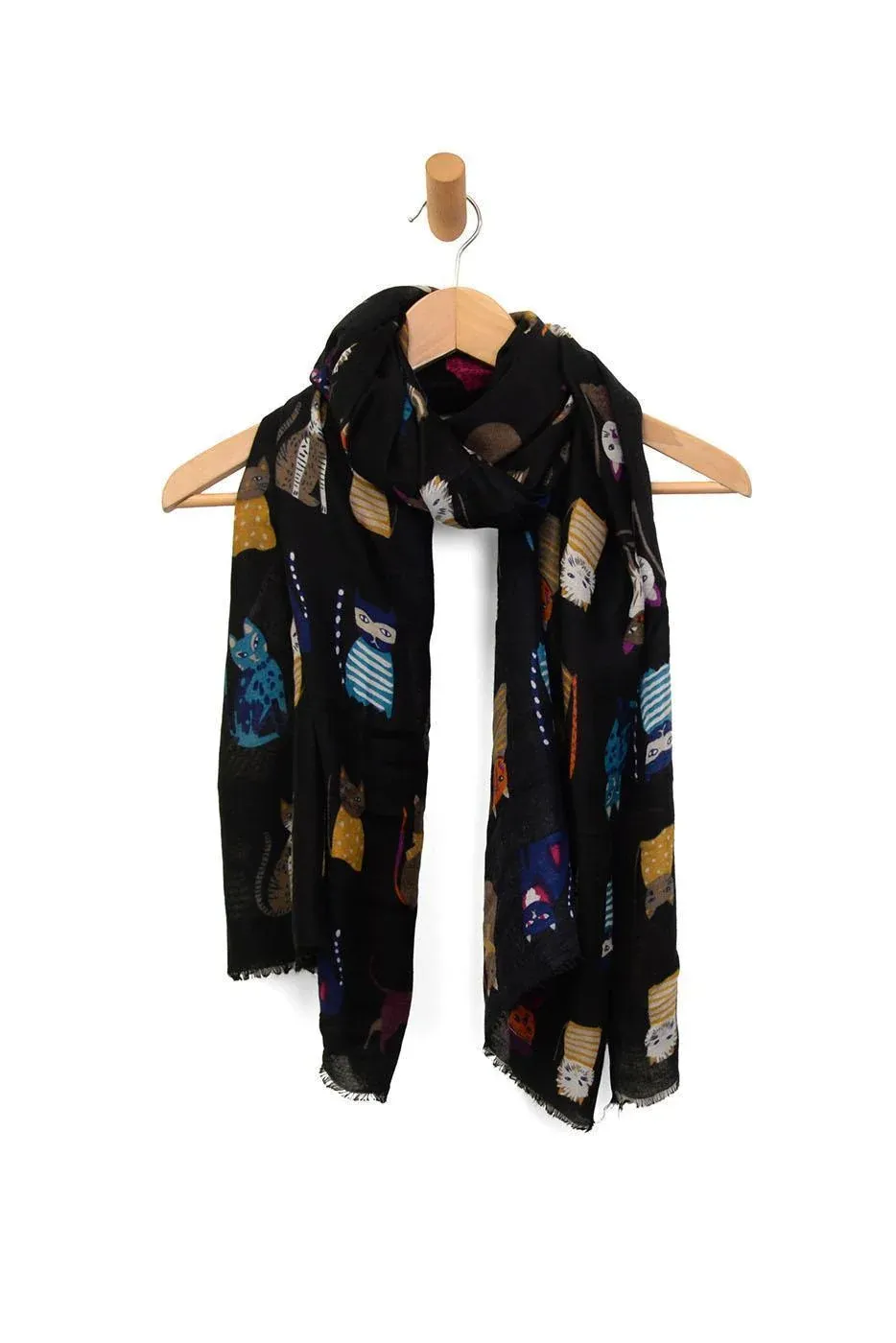 CUTE CATS SCARF E3315, Color: BLK 00