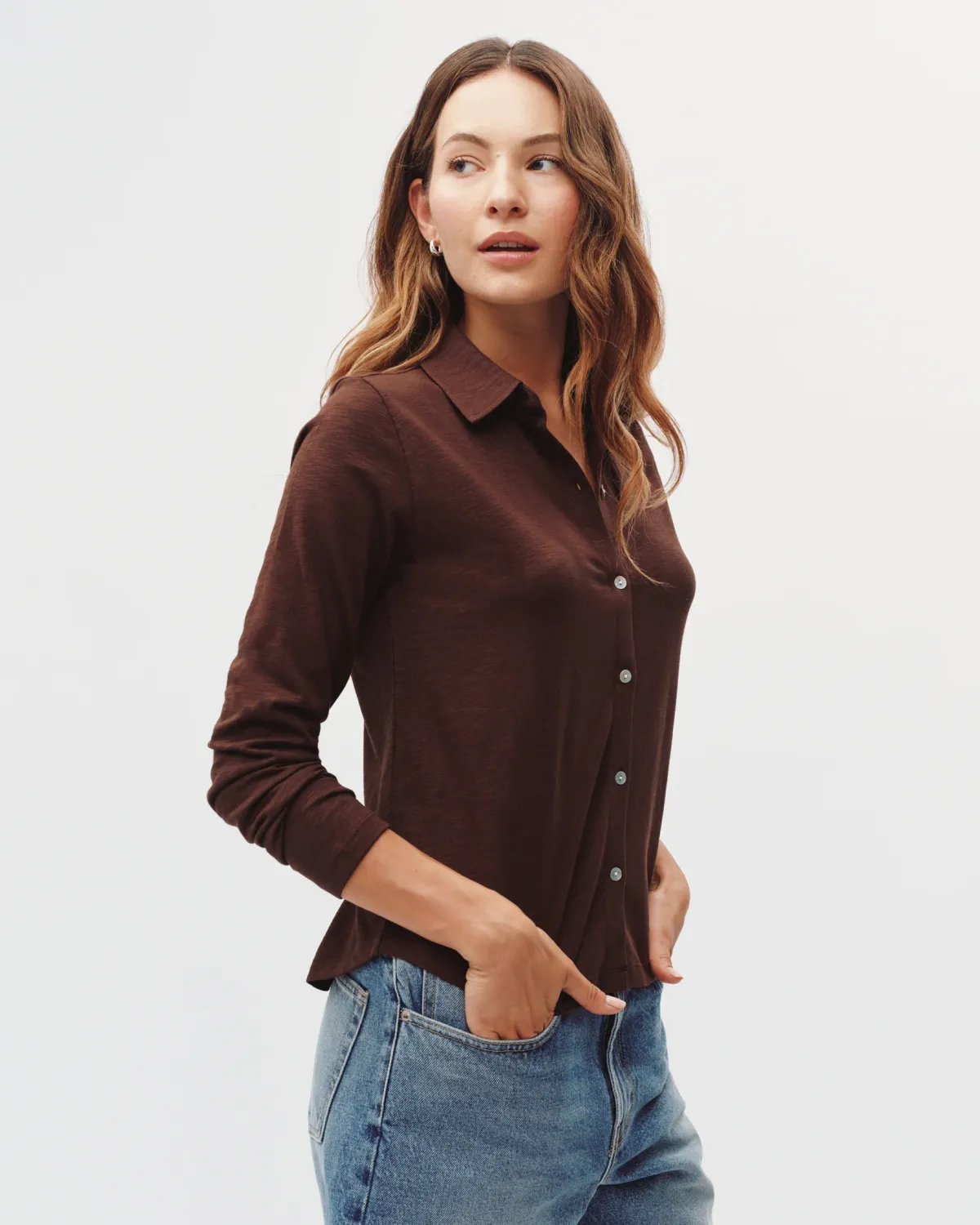 BUTTON UP KNIT TOP BDSH B2241-G55-302