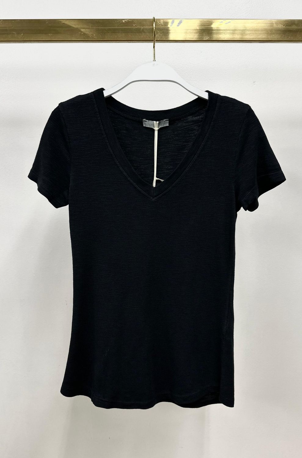 COTTON BABY RIB V-NECK TEE 11563