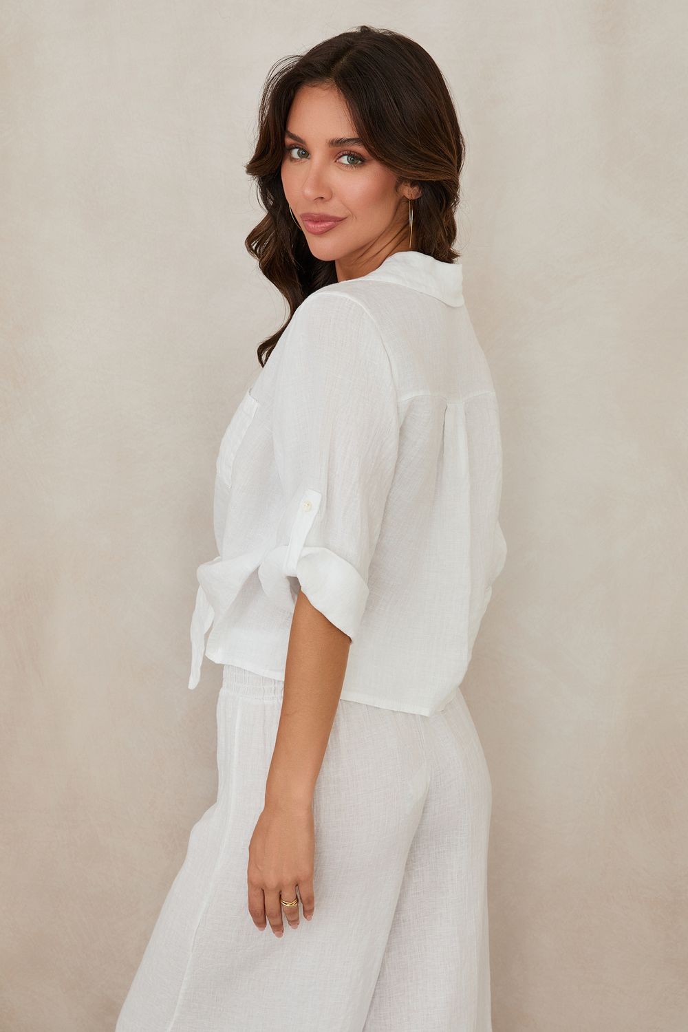 LINEN FRONT TIE SHIRT 23.2277/80807/224020