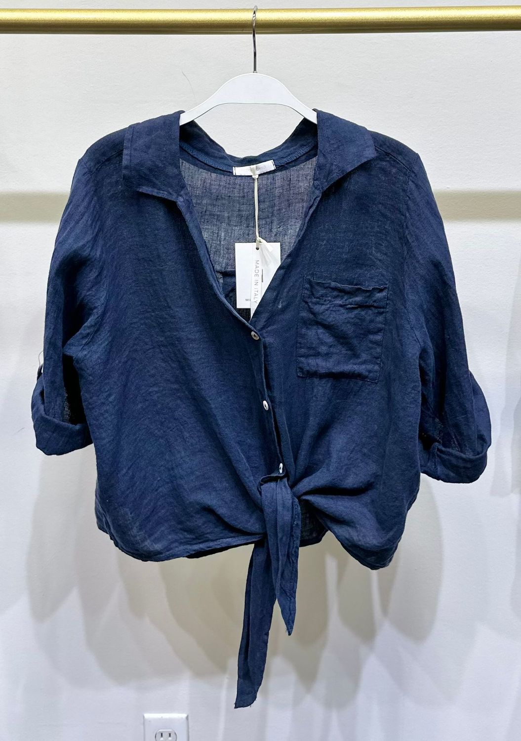 LINEN FRONT TIE SHIRT 23.2277/80807/224020