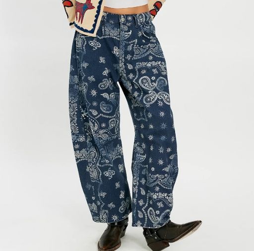 GOOD LUCK PRINTED BARREL OB2008953, Color: NVY BNDNA, Size: 25