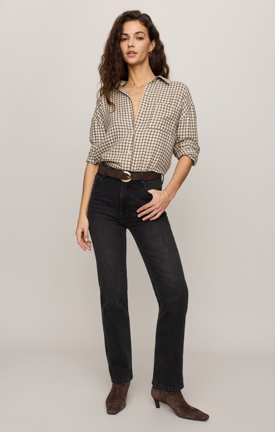 RIVER PLAID BUTTON UP ZT253834