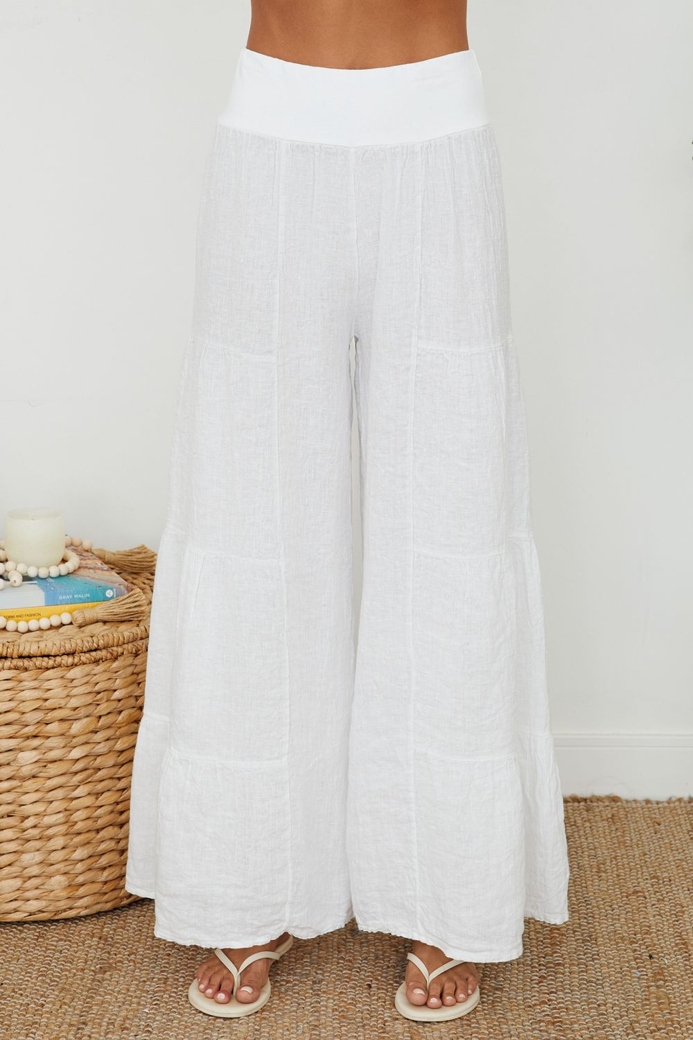 LINEN TIERED PALAZZO PANT 255005