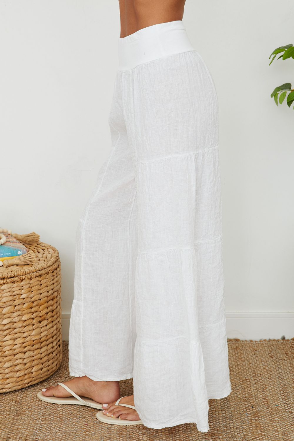 LINEN TIERED PALAZZO PANT 255005