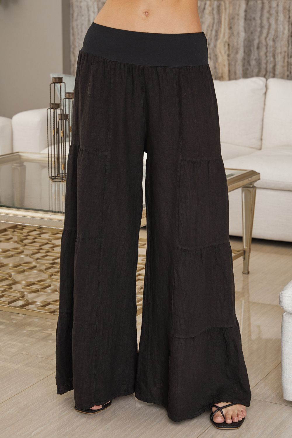 LINEN TIERED PALAZZO PANT 255005