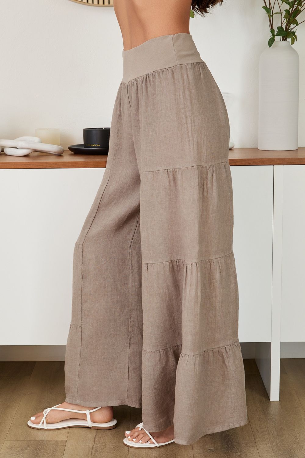 LINEN TIERED PALAZZO PANT 255005