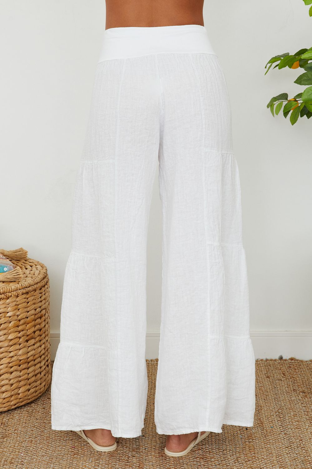 LINEN TIERED PALAZZO PANT 255005