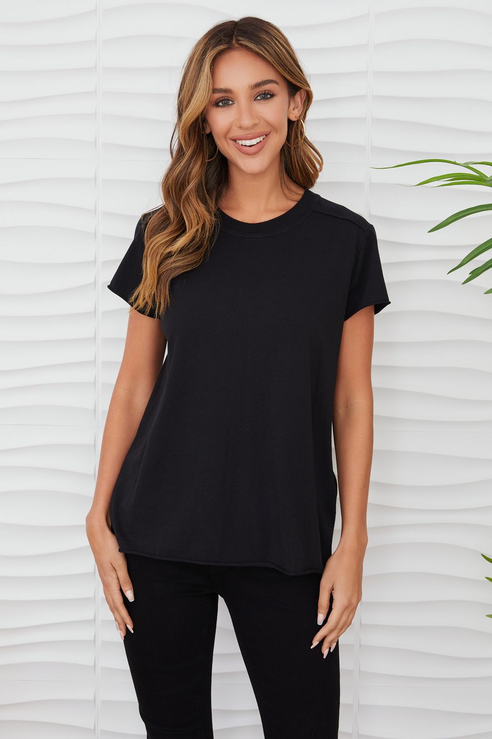 BACK SEAM SHORT SLEEVE TEE 724140