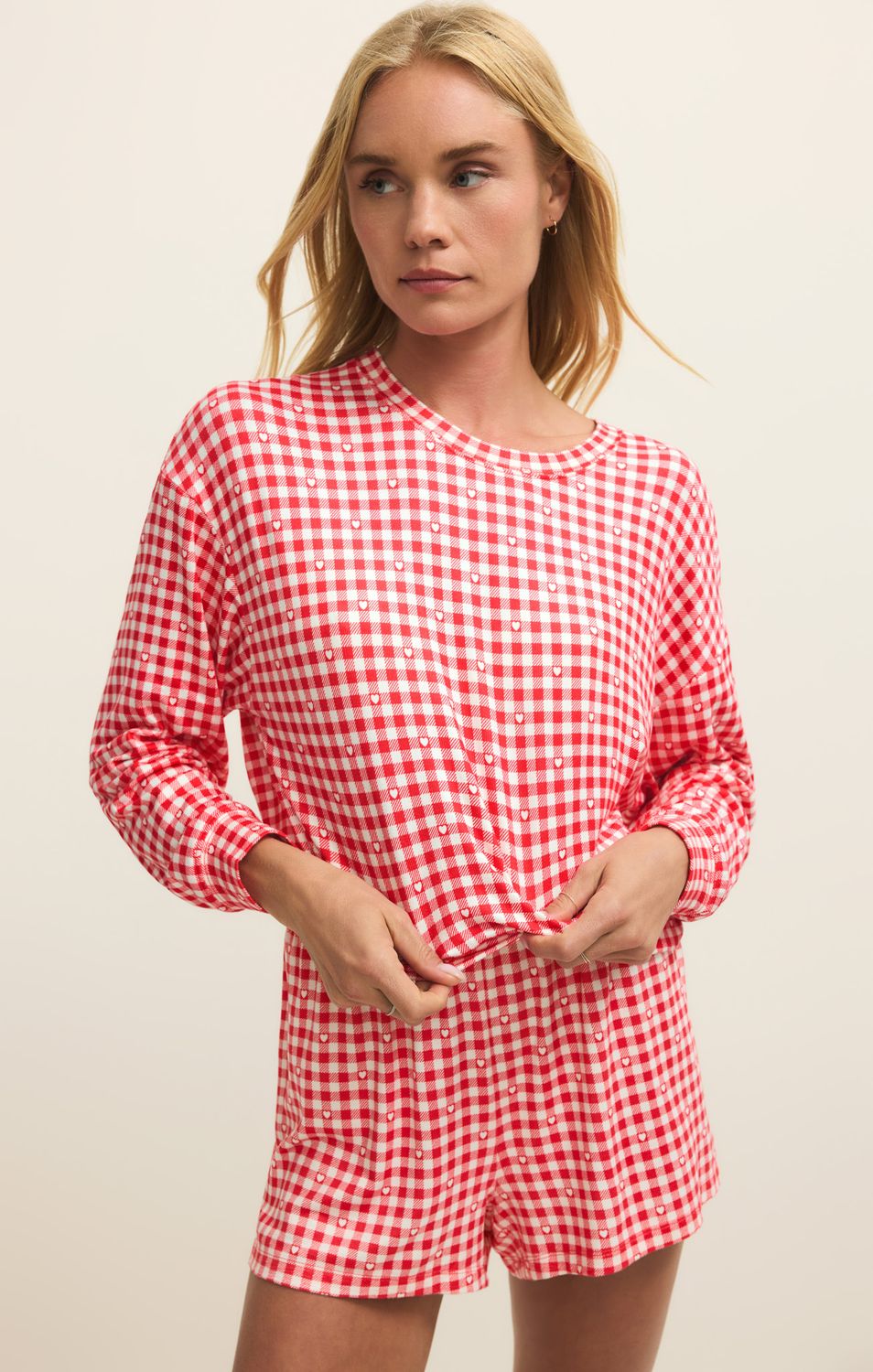 BISOUS GINGHAM PJ LS ZLT261549, Color: KMR, Size: XS
