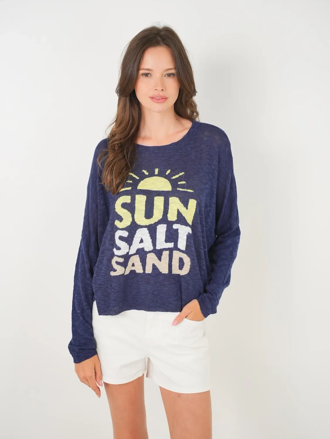 SUN SALT SAND SWEATER 8421088, Color: MDNT BLUE, Size: S