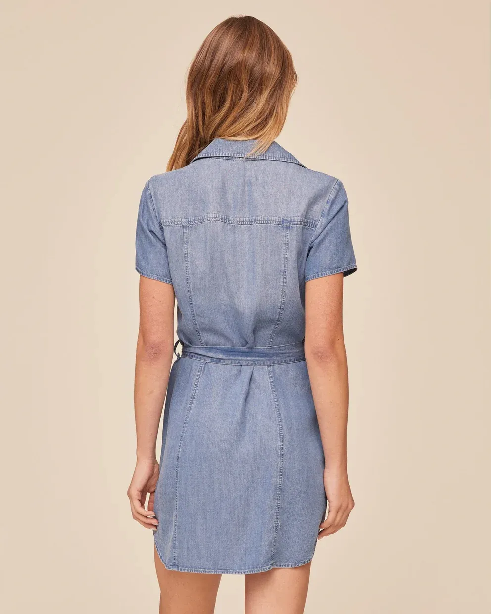 SHORT SLEEVE SEAMED SHIRT DRESS BDSH B6685-549-624