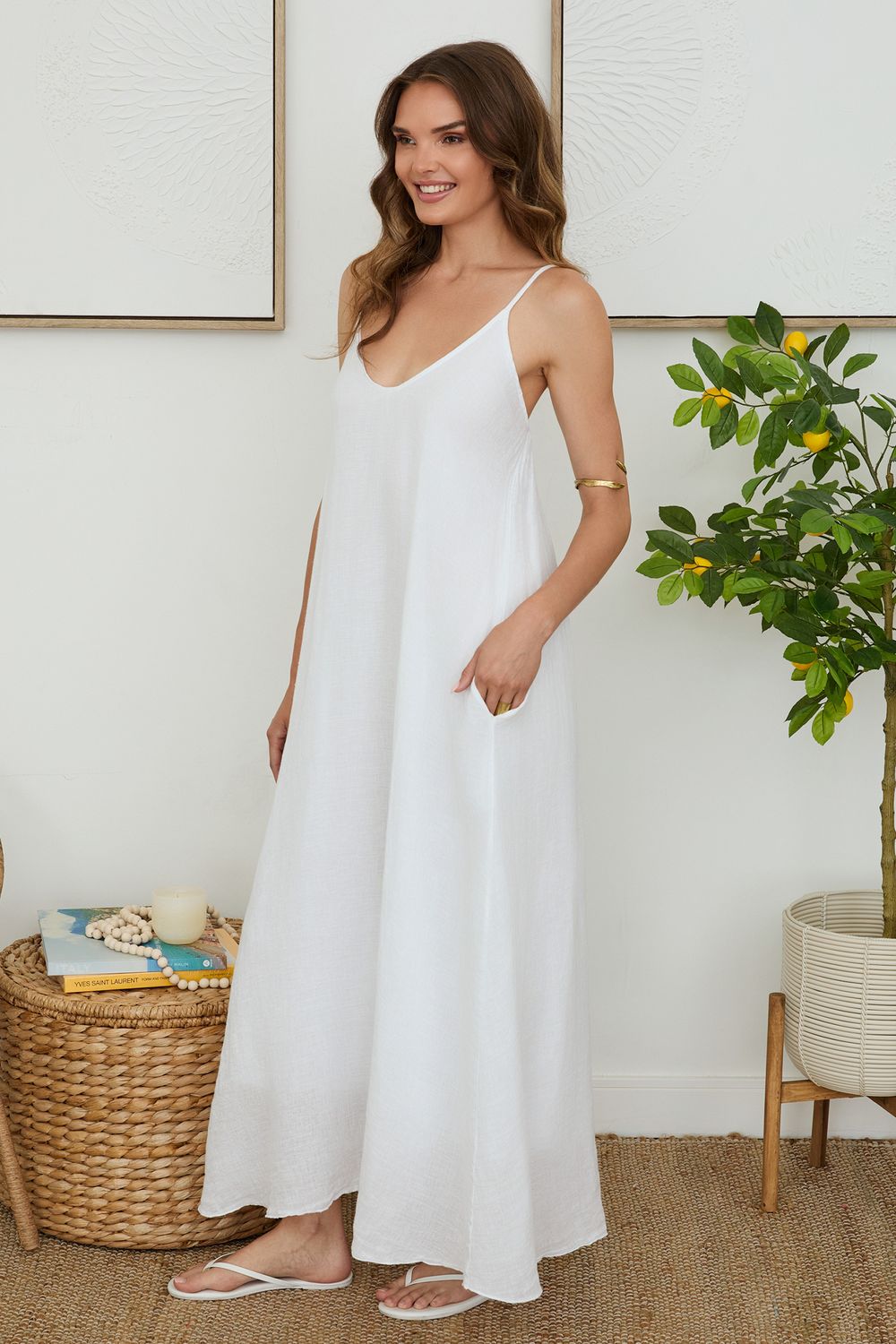 SPAGHETTI STRAP MAXI DRESS 155082