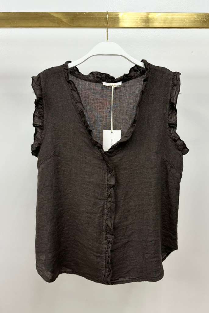 SLVLS RUFFLE EDGE TOP 155058/14011