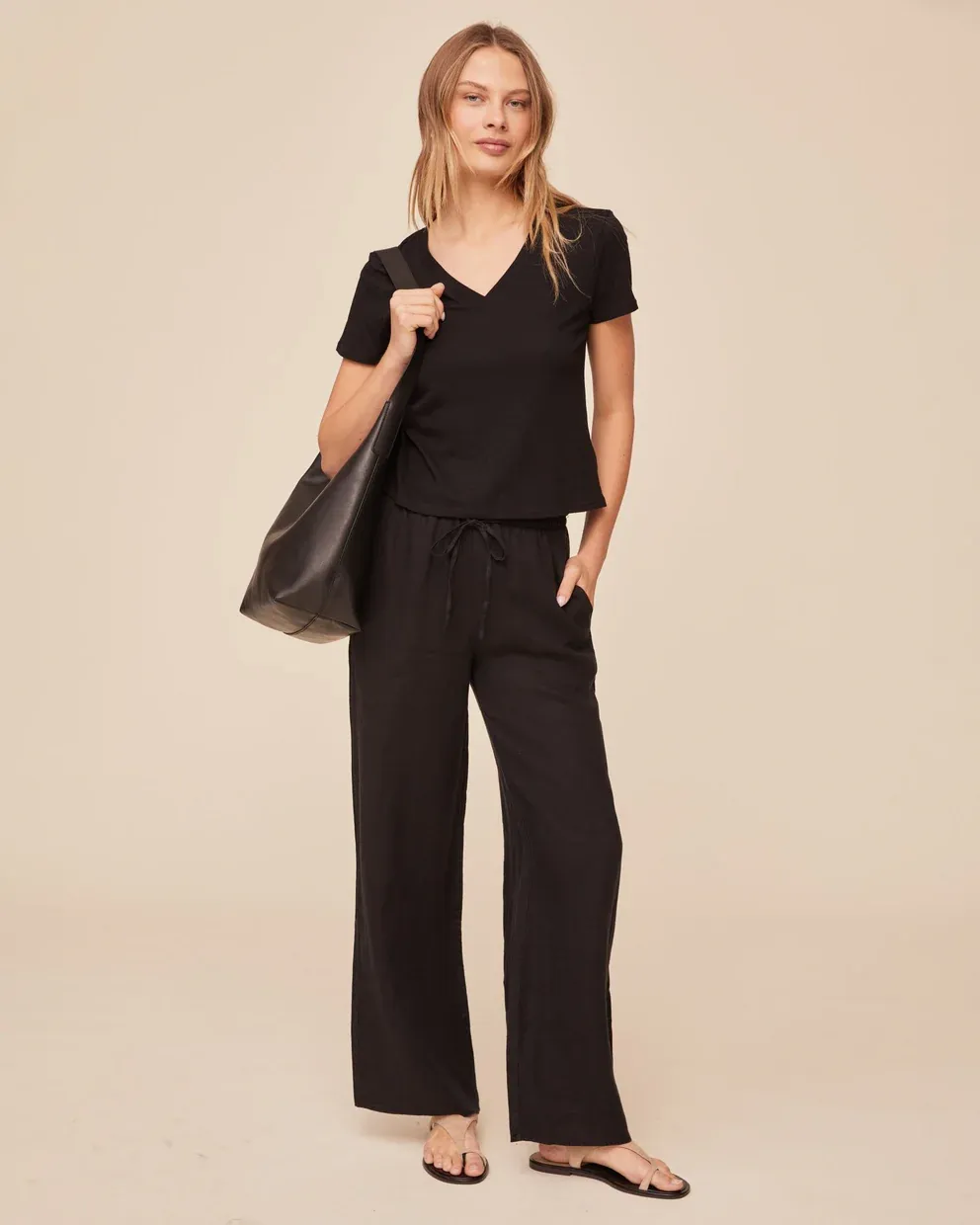 V-NECK TEE BDSH  B2797-G28-302, Color: BLK, Size: XS