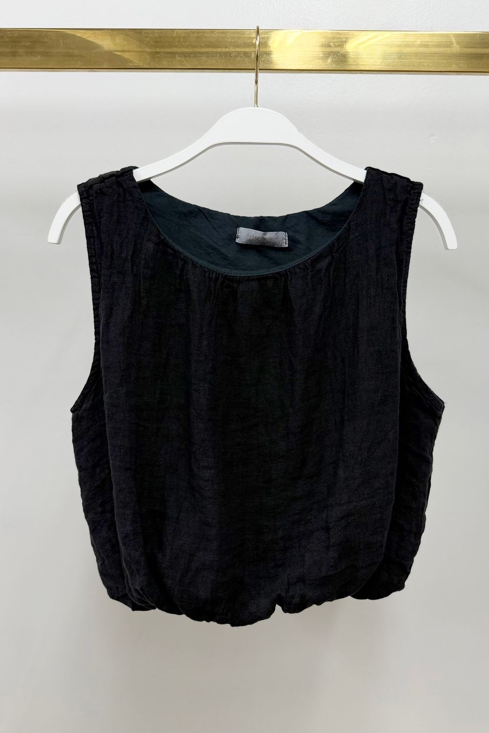 LINEN SLEEVELESS BUBBLE TOP 11602