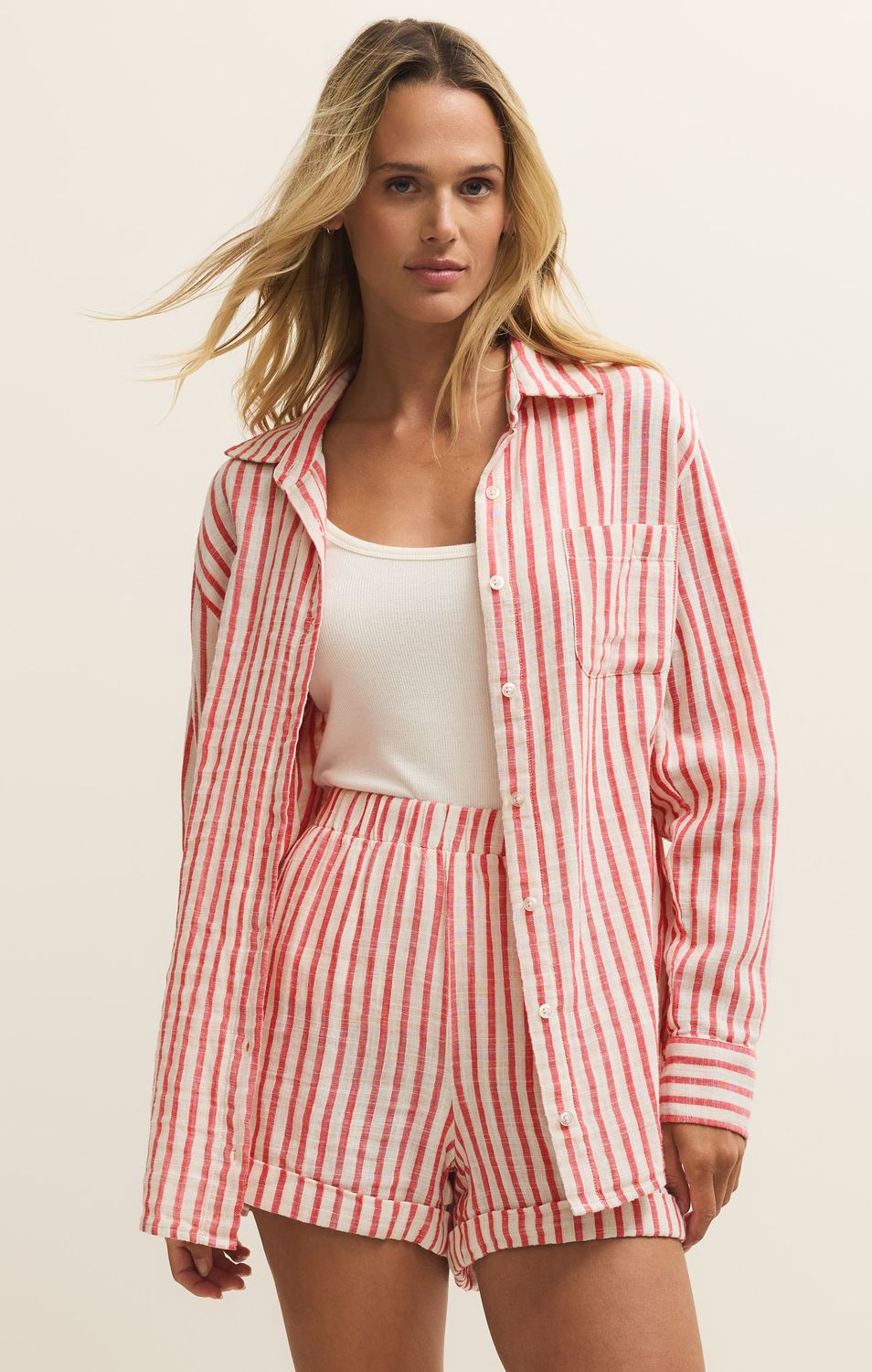 SATURDAYS STRIPE SHIRT ZLT261291, Color: CSC, Size: XS