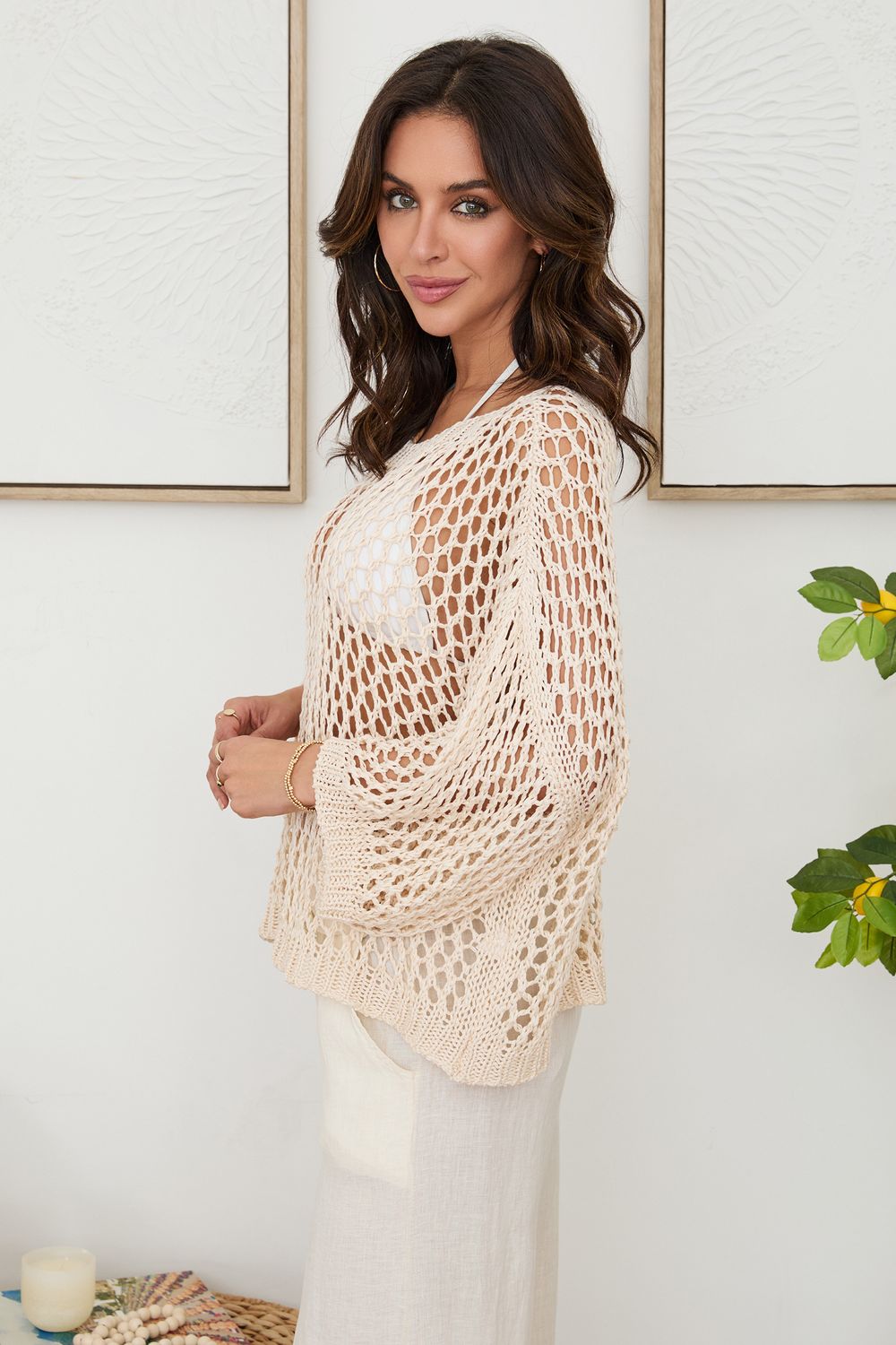 CROCHET KNIT TOP  800948