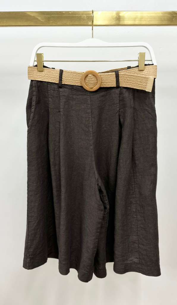 LINEN WIDE-LEG BERMUDA SHORT 155115