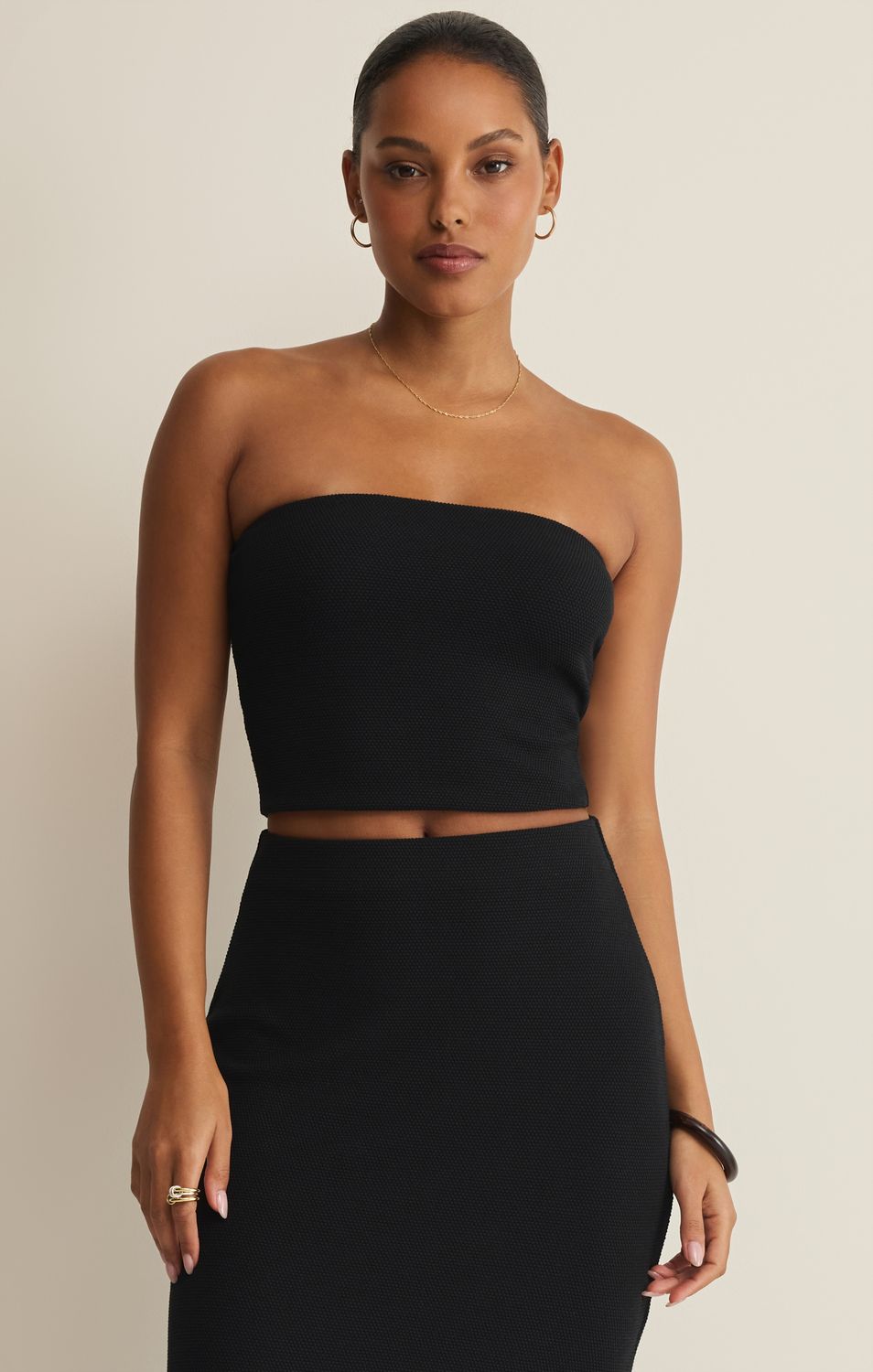 CAFFARI TUBE TOP ZT262122, Color: BLK, Size: XS