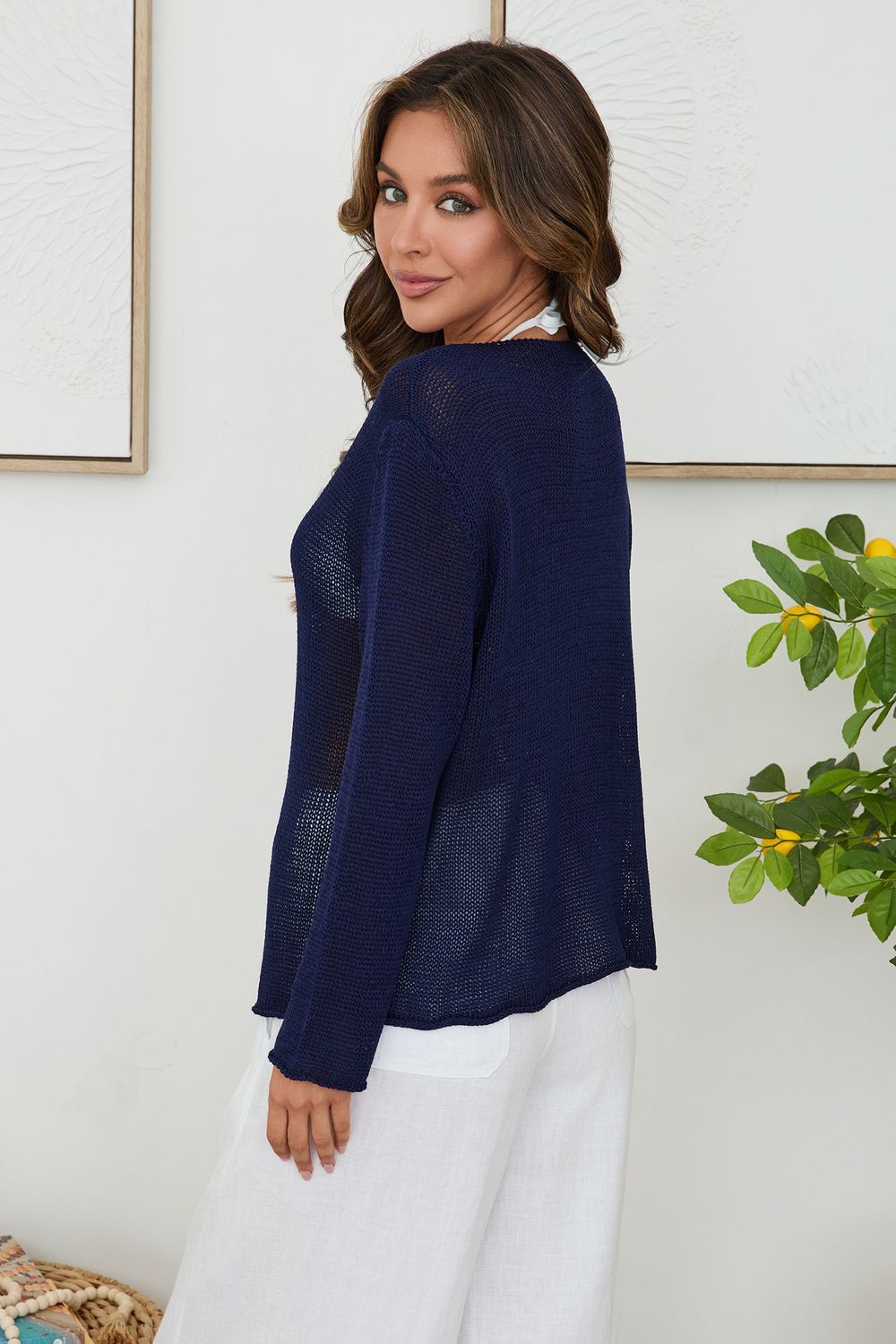 ANCHOR CROCHET KNIT SWEATER 800973