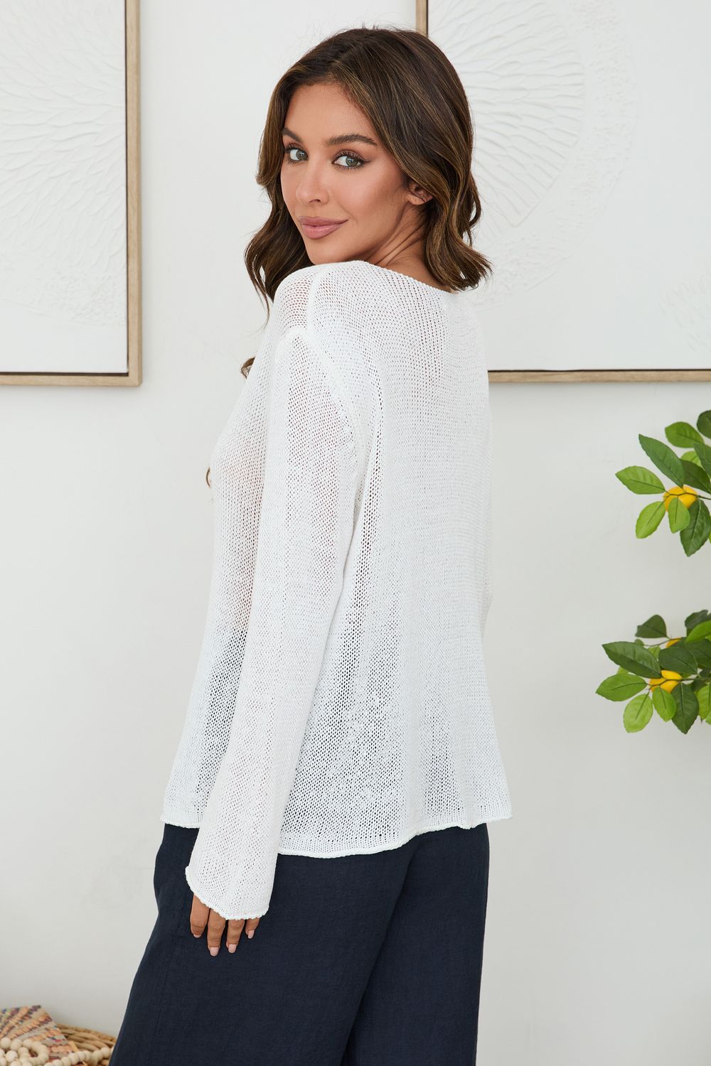 ANCHOR CROCHET KNIT SWEATER 800973