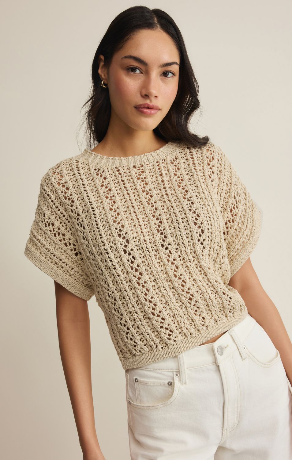BALLAST CROCHET TOP ZW261389, Color: NAT, Size: XS