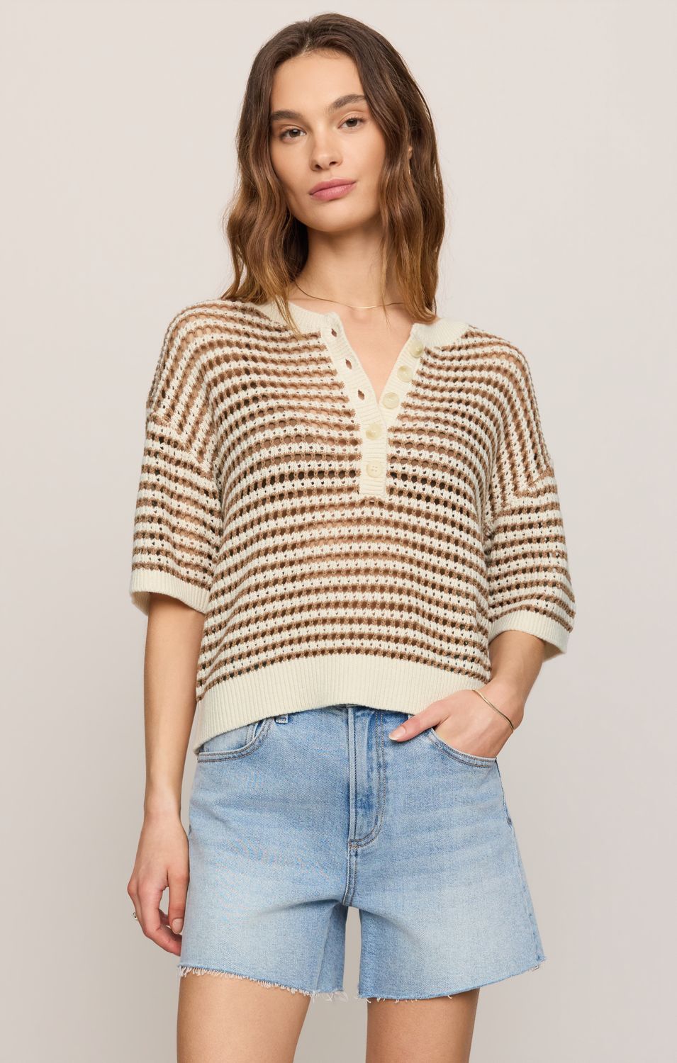 KYLO STRIPED SWEATER ZW262903, Color: TAO, Size: XS