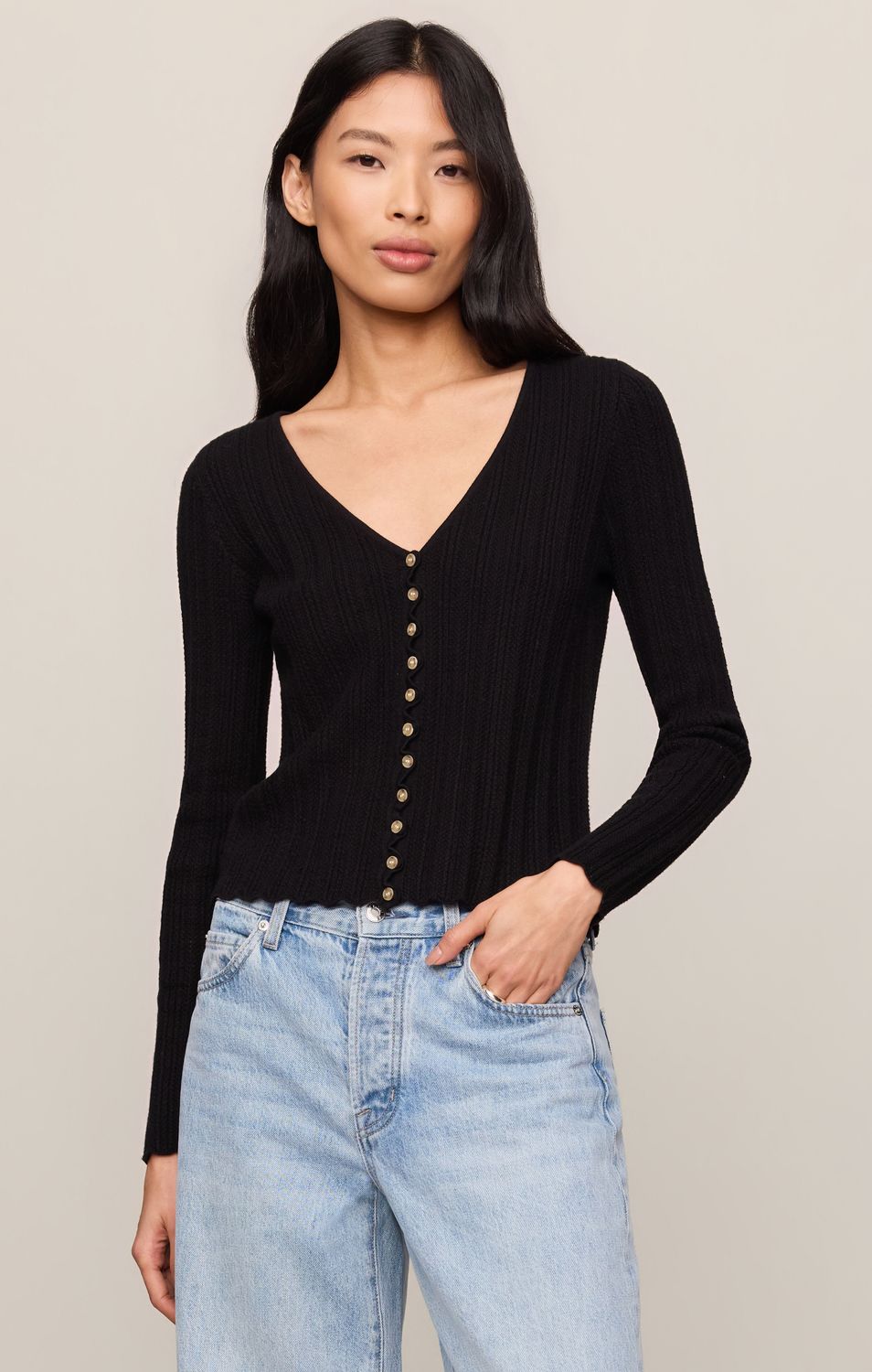 LANDA SWEATER TOP ZW263329, Color: BLK, Size: XS