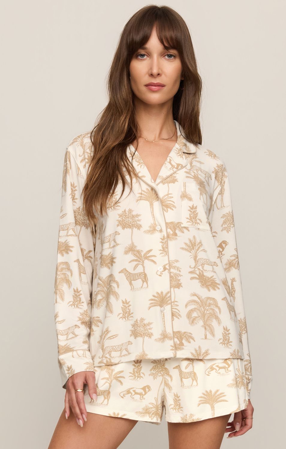 SAFARI PJ LS TOP ZLT263518, Color: BNE, Size: XS