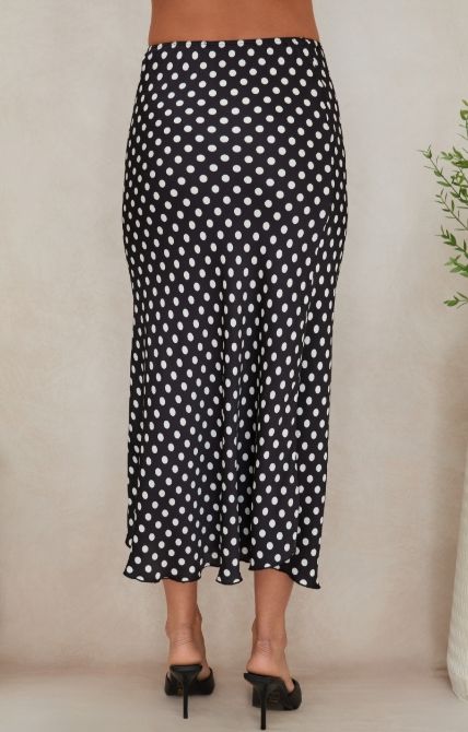 POLKADOT SILKY MAXI SKIRT 235187/9298