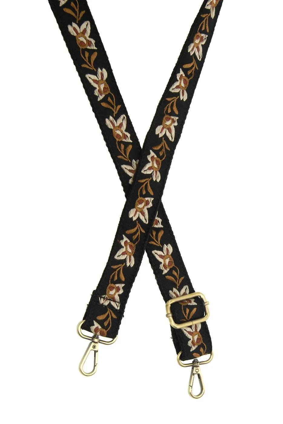 ABSTRACT ORCHID GUITAR STRAP LS123, Color: NTRL 15G