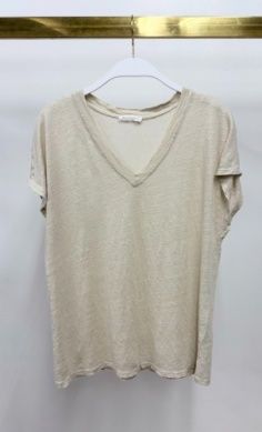 LINEN V-NECK TEE SHIRT 155166