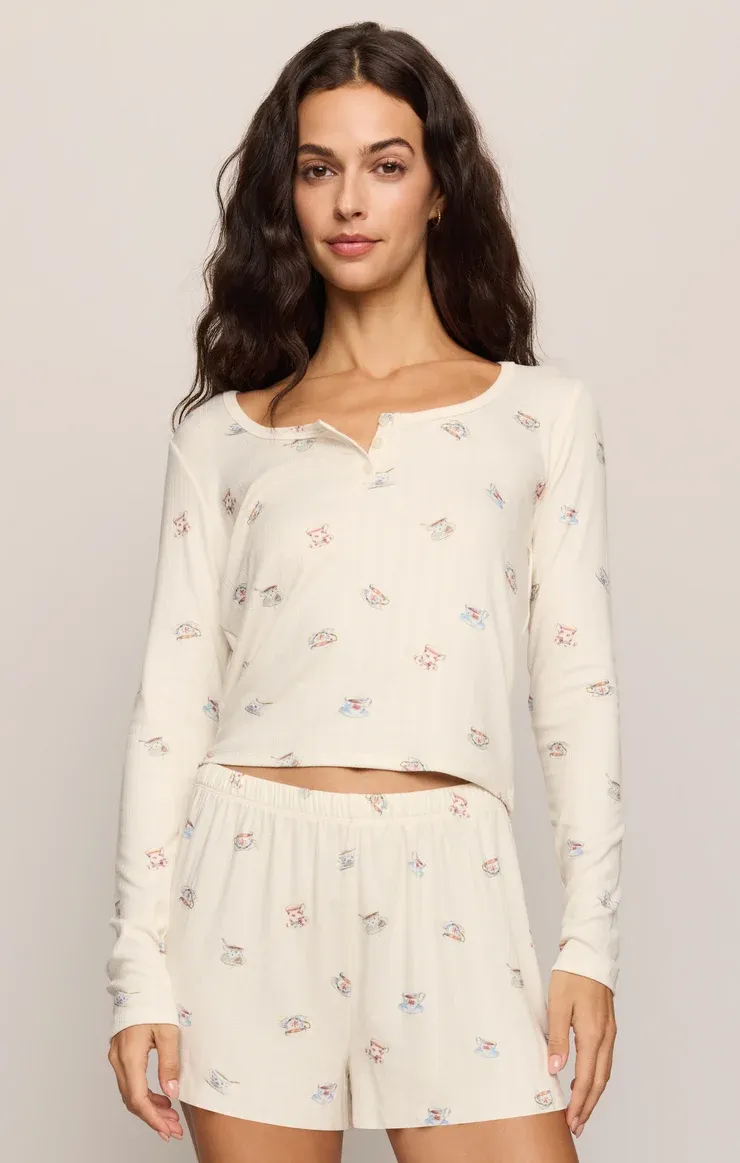 TEA TIME LS TOP ZLT264945, Color: VAC, Size: XS