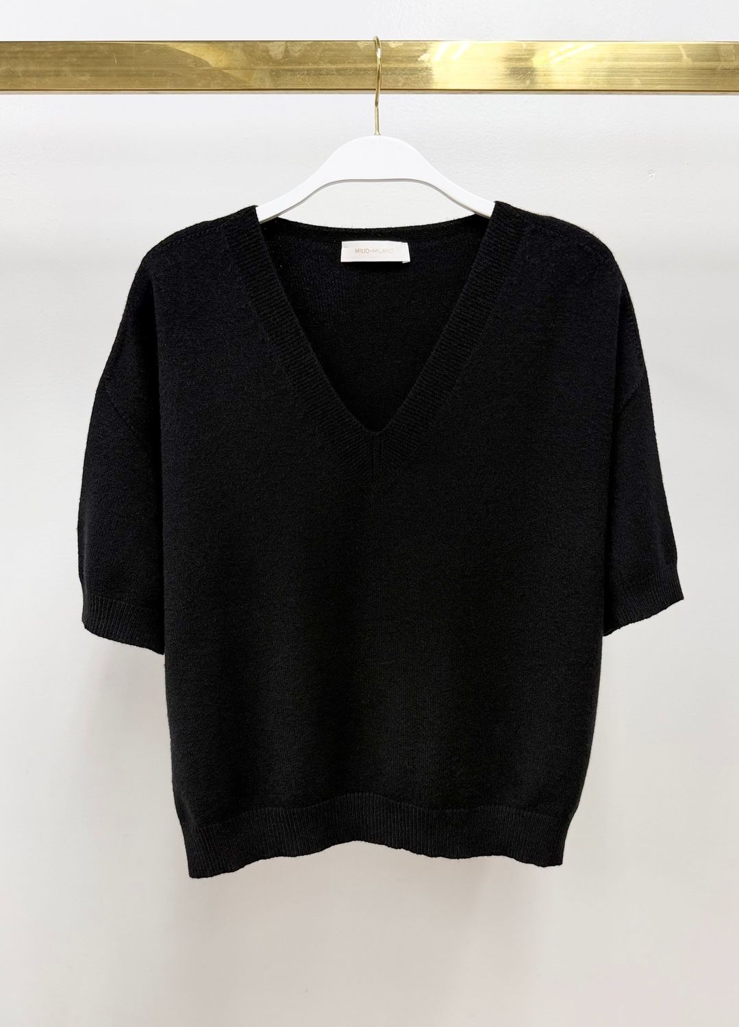 V-NECK 3/4 SLEEVE KNIT TOP 330153