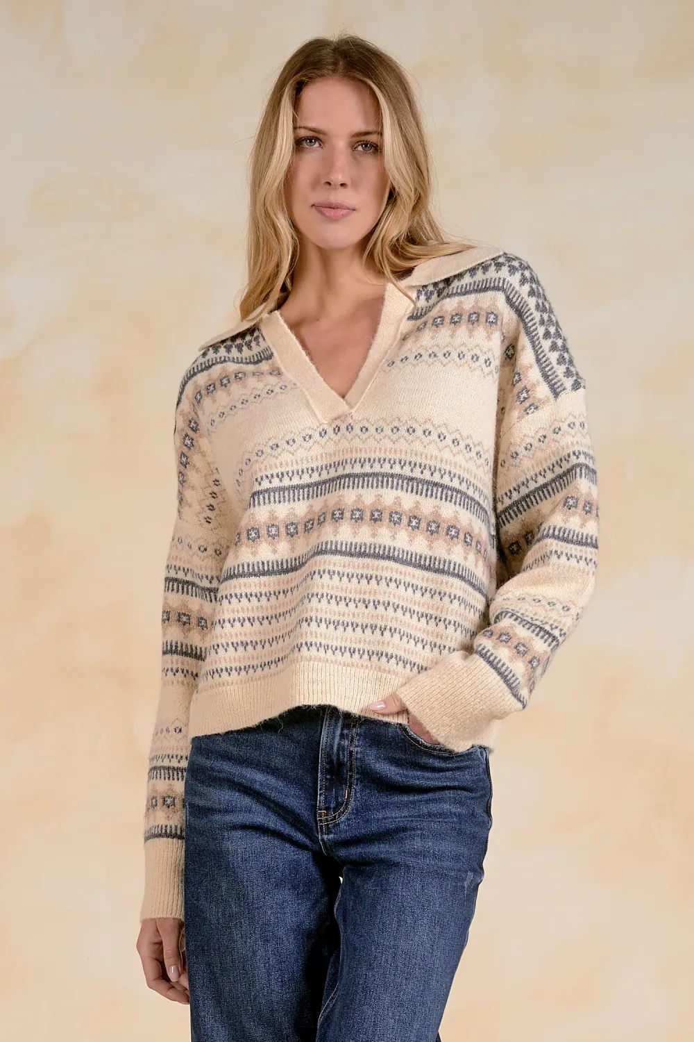 V-NECK COLLAR SWEATER SWP11733